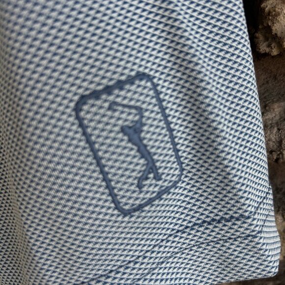 PGA Tour Blue and White Pattern Golf Polo Shirt Size Large - Picture 5 of 7